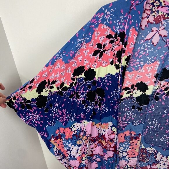 VICTORIA Secret Bohemian Print floral Kimono Kaftan Beach Cover Up Top Oversized - Picture 5 of 11